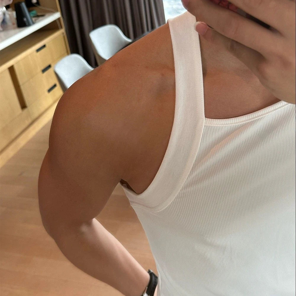 Men’s Slim Fit Ribbed Tank Top – Solid Color O-Neck Sleeveless Gym Shirt for Workout, Streetwear & Casual Wear
