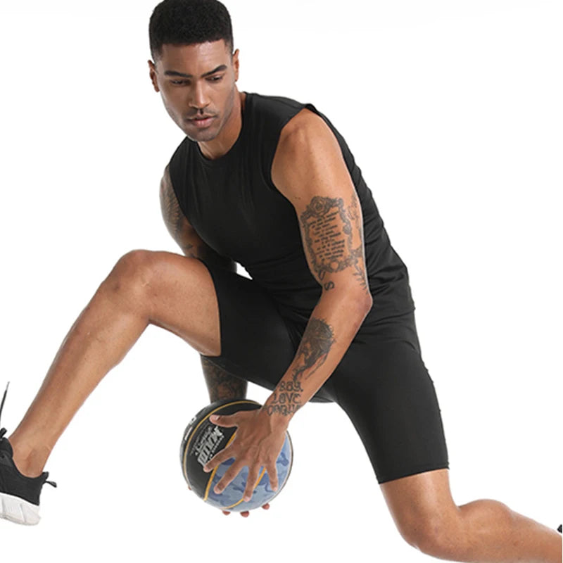 Men’s Compression Tank Top – Sleeveless Quick-Dry Gym Shirt for Tummy Control, Hide Gynecomastia & Belly Fat, Solid Workout Muscle Vest