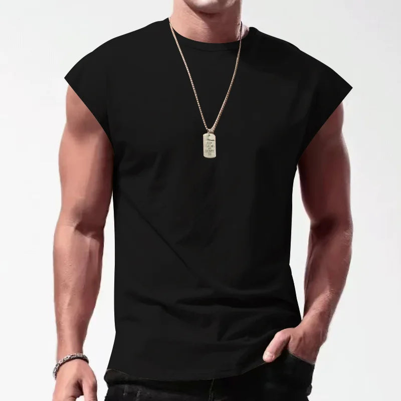 Men's Loose Fit Mesh Gym Tank – Quick Dry Wide Shoulder Sleeveless Sports Shirt for Fitness & Bodybuilding