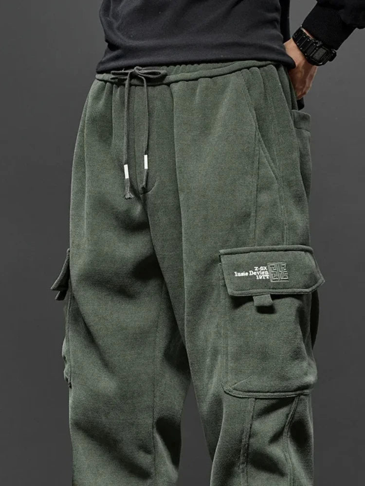 Men’s Cargo Jogger Pants – Elastic Waist, Drawstring, Multi-Pocket Streetwear