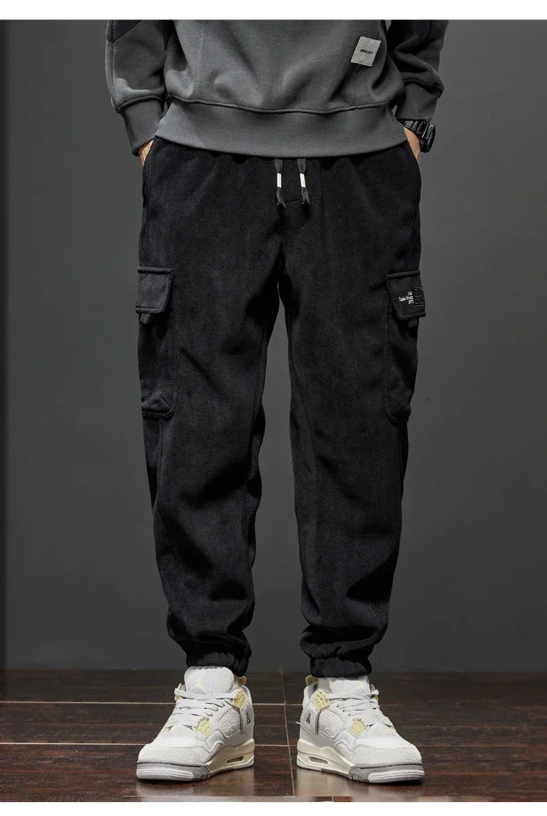 Men’s Cargo Jogger Pants – Elastic Waist, Drawstring, Multi-Pocket Streetwear