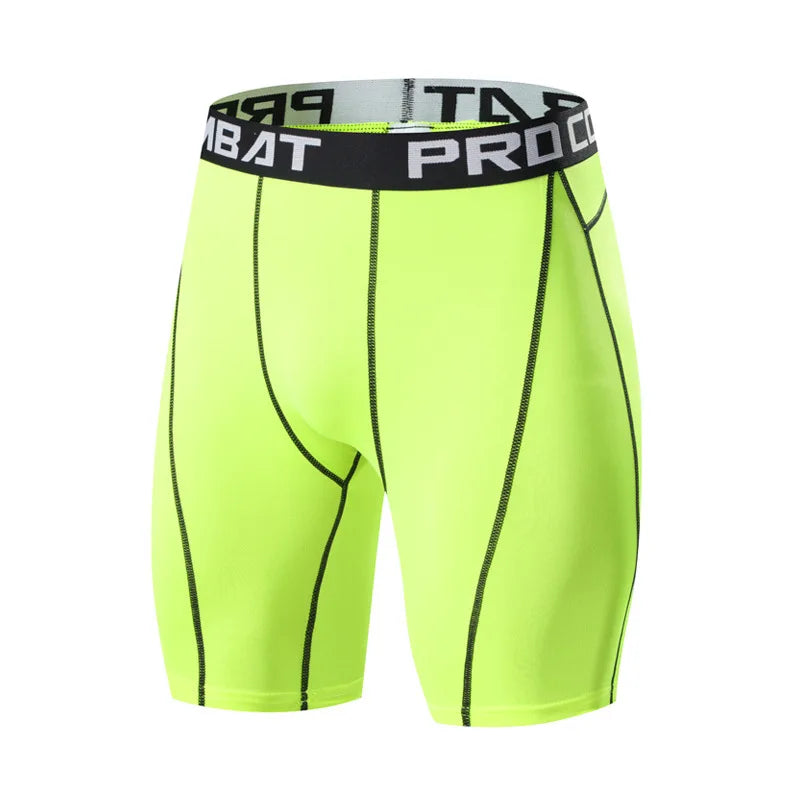 Men's Compression Workout Shorts – Elastic Slim Fit Gym Tights for Bodybuilding & Running