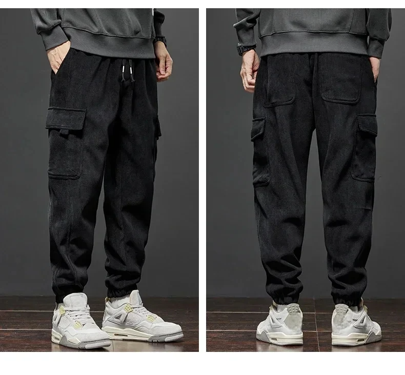 Men’s Cargo Jogger Pants – Elastic Waist, Drawstring, Multi-Pocket Streetwear