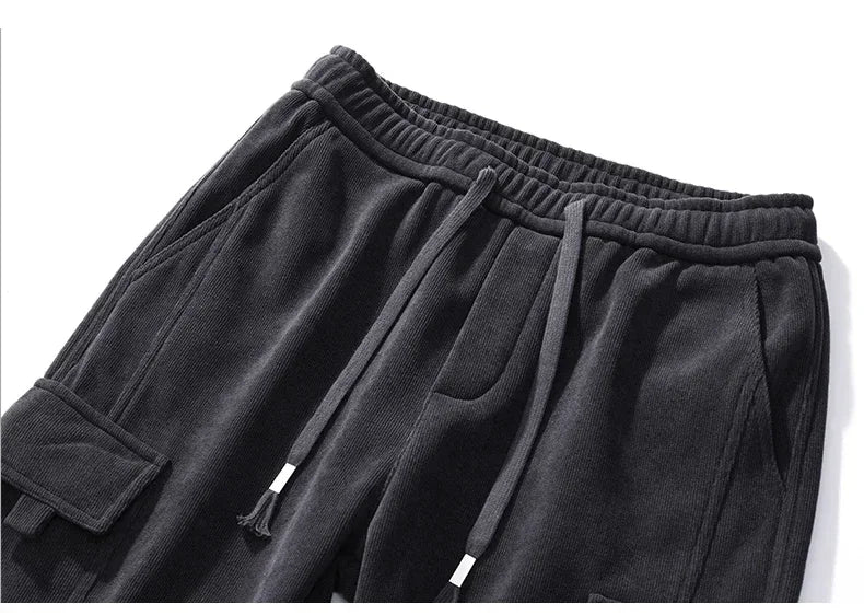 Men’s Cargo Jogger Pants – Elastic Waist, Drawstring, Multi-Pocket Streetwear