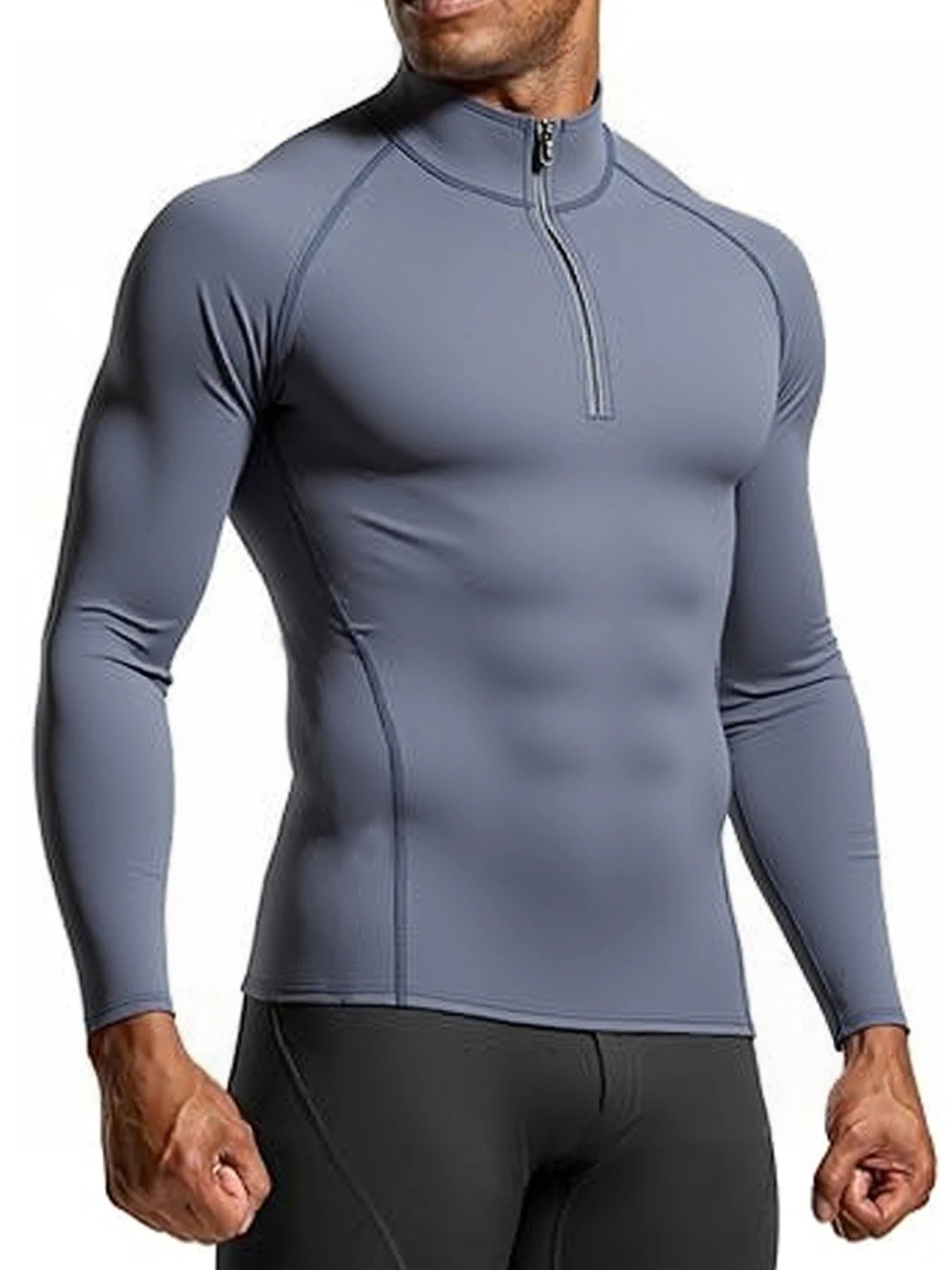 Men’s Compression Long Sleeve Sportswear – Quick-Dry Breathable Slim Fit Gym Top for Running & Training