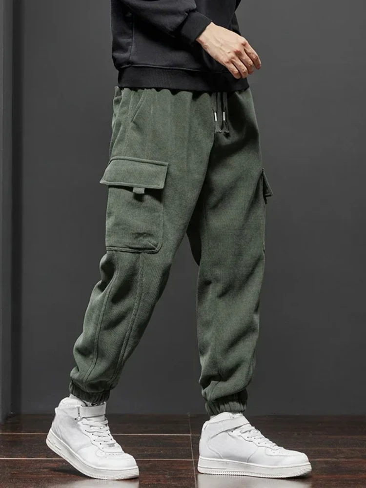 Men’s Cargo Jogger Pants – Elastic Waist, Drawstring, Multi-Pocket Streetwear